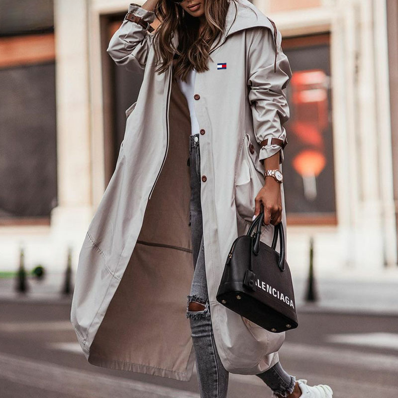 Ladies Long Hooded Coat